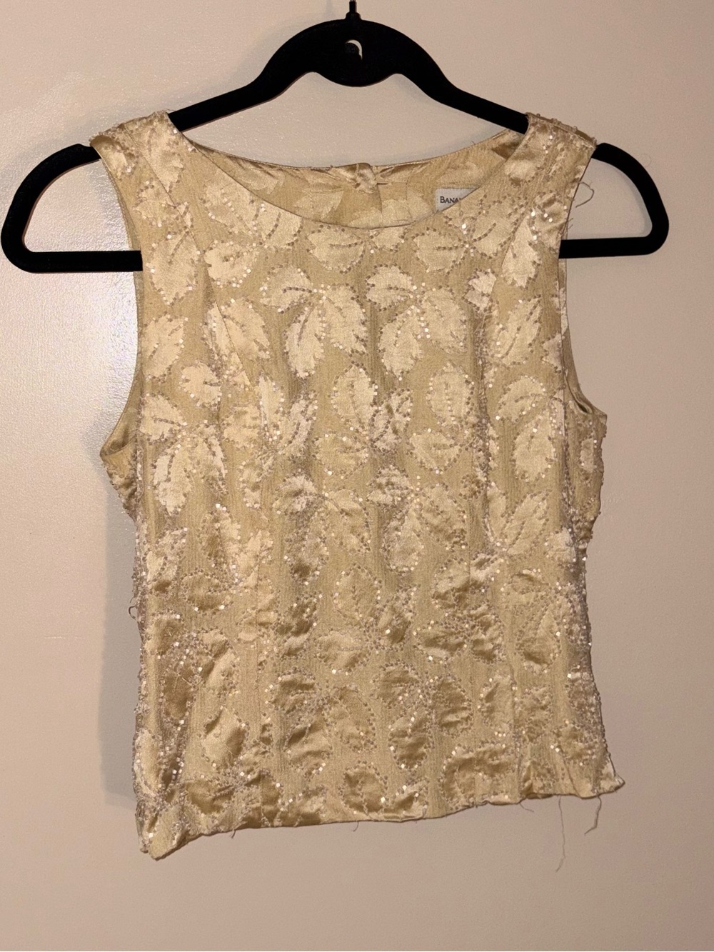 Banana Republic Cream Brocade Sleeveless Tank